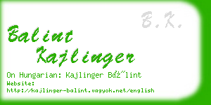 balint kajlinger business card